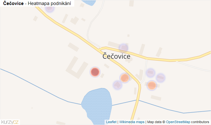 Mapa Čečovice - Firmy v části obce.