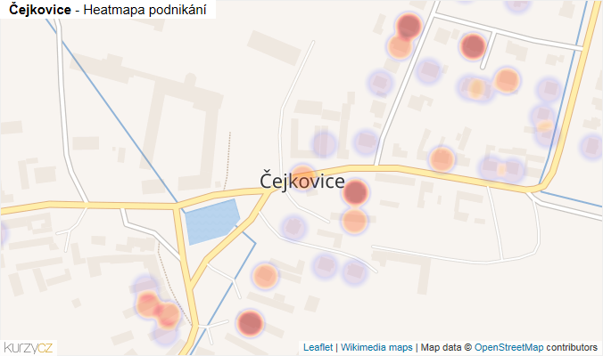 Mapa Čejkovice - Firmy v části obce.