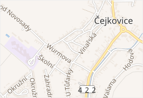 Bednářská v obci Čejkovice - mapa ulice