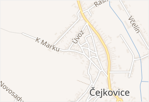 K Marku v obci Čejkovice - mapa ulice