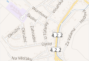 U Tůfarky v obci Čejkovice - mapa ulice