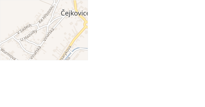 Zlatý kopeček v obci Čejkovice - mapa ulice