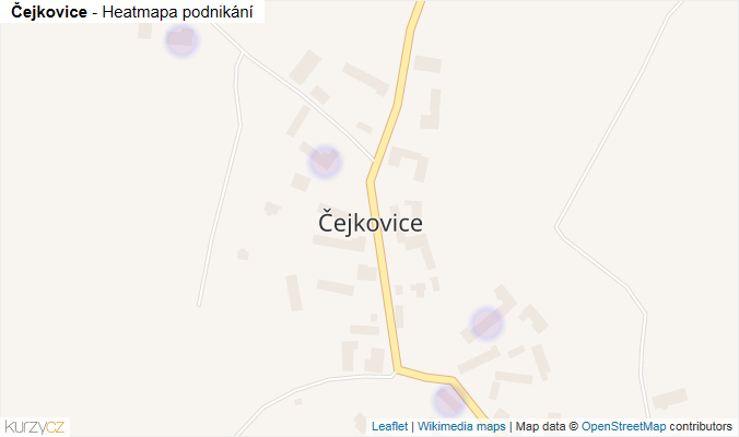 Mapa Čejkovice - Firmy v části obce.