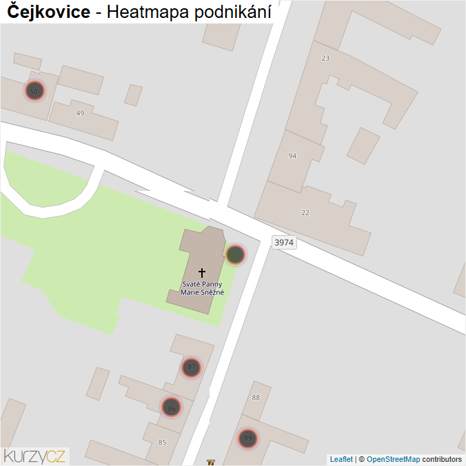 Mapa Čejkovice - Firmy v obci.