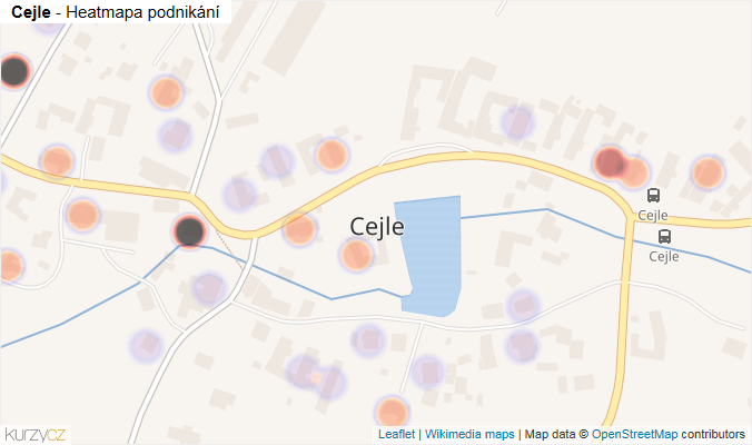 Mapa Cejle - Firmy v části obce.