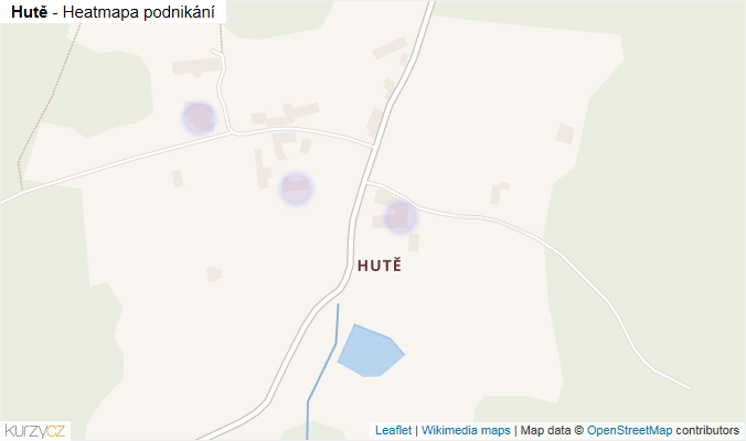 Mapa Hutě - Firmy v části obce.