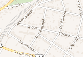 B. Němcové v obci Čelákovice - mapa ulice