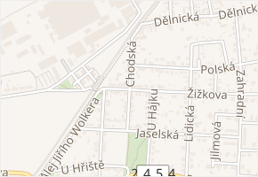 Chodská v obci Čelákovice - mapa ulice