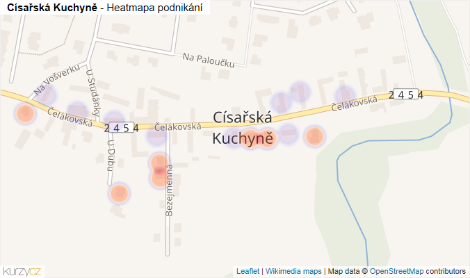 Mapa Císařská Kuchyně - Firmy v části obce.