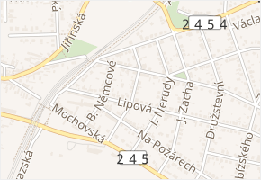 Dvořákova v obci Čelákovice - mapa ulice