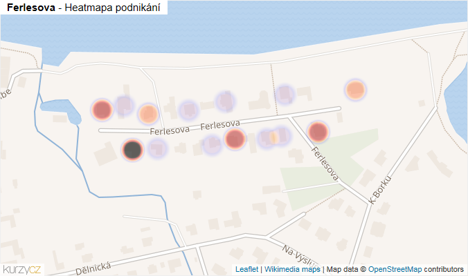 Mapa Ferlesova - Firmy v ulici.