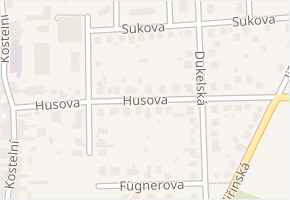 Husova v obci Čelákovice - mapa ulice