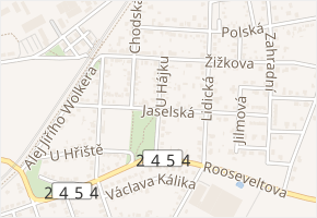 Jaselská v obci Čelákovice - mapa ulice
