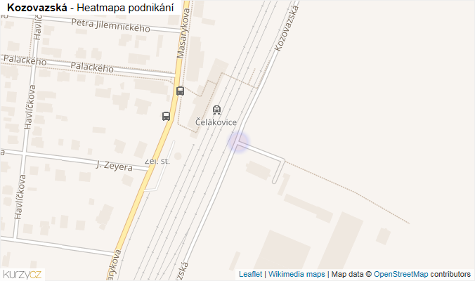 Mapa Kozovazská - Firmy v ulici.