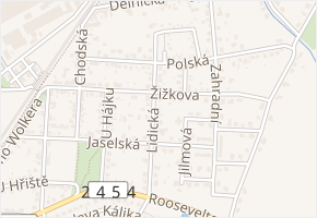 Lidická v obci Čelákovice - mapa ulice