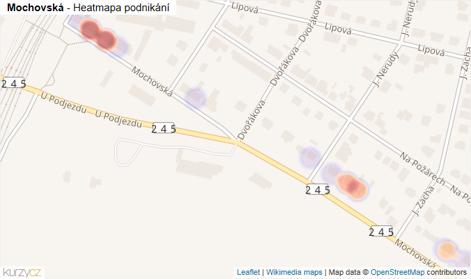Mapa Mochovská - Firmy v ulici.