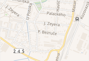 P. Bezruče v obci Čelákovice - mapa ulice