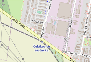 Strojařská v obci Čelákovice - mapa ulice
