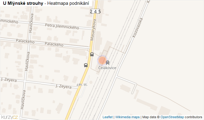 Mapa U Mlýnské strouhy - Firmy v ulici.
