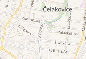 U Potoka v obci Čelákovice - mapa ulice