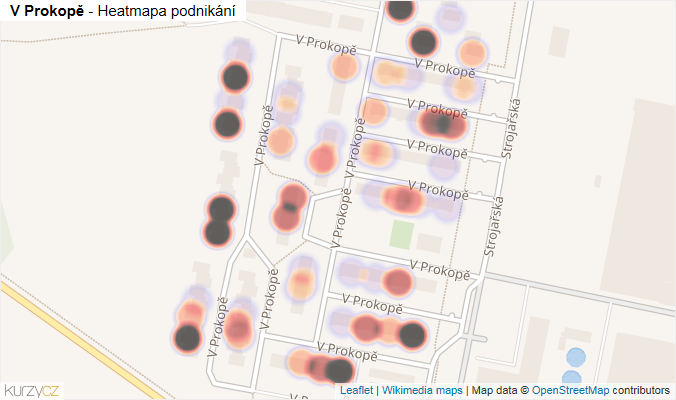 Mapa V Prokopě - Firmy v ulici.