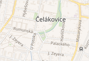 V Rybníčkách v obci Čelákovice - mapa ulice
