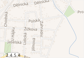 Zahradní v obci Čelákovice - mapa ulice