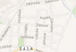 Žižkova v obci Čelákovice - mapa ulice