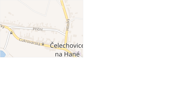 Příční v obci Čelechovice na Hané - mapa ulice