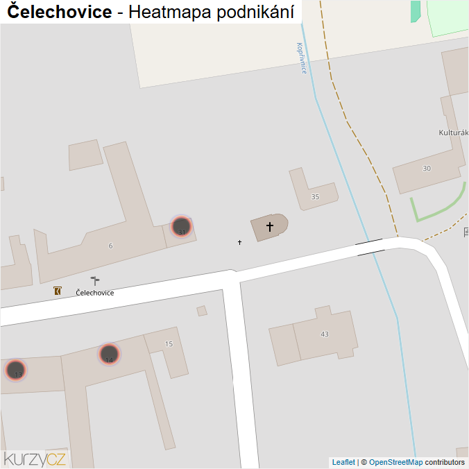 Mapa Čelechovice - Firmy v obci.