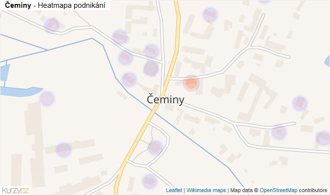 Mapa Čeminy - Firmy v části obce.