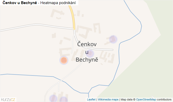 Mapa Čenkov u Bechyně - Firmy v části obce.
