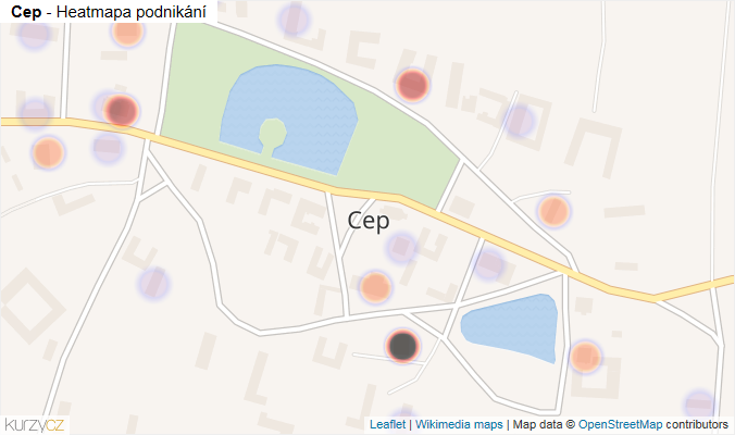 Mapa Cep - Firmy v části obce.