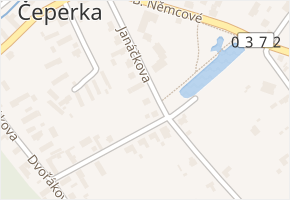 Janáčkova v obci Čeperka - mapa ulice