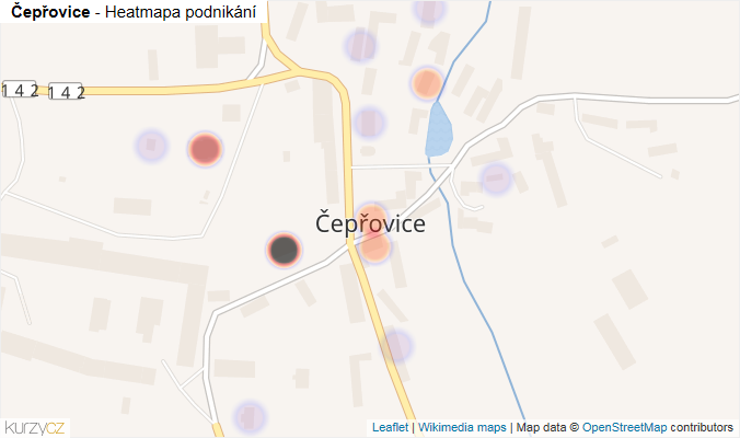 Mapa Čepřovice - Firmy v části obce.