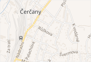 Růžkova v obci Čerčany - mapa ulice