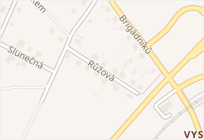 Růžová v obci Čerčany - mapa ulice