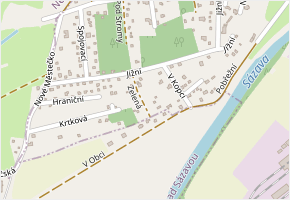 Zelená v obci Čerčany - mapa ulice