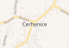 Cerhenice v obci Cerhenice - mapa části obce