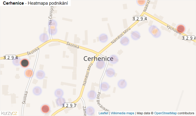 Mapa Cerhenice - Firmy v části obce.