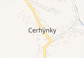 Cerhýnky v obci Cerhenice - mapa části obce