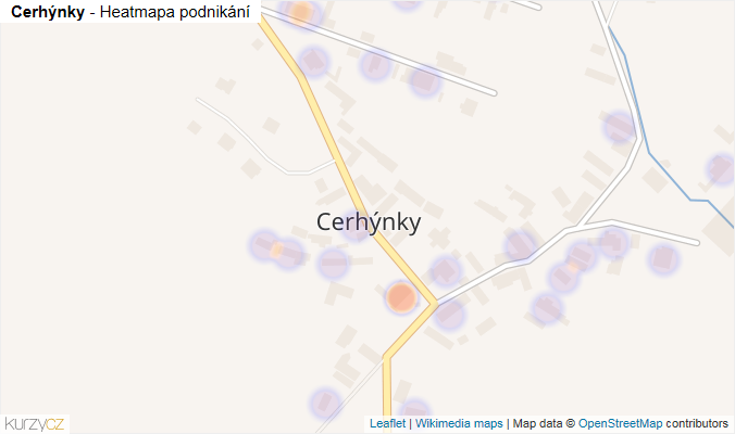 Mapa Cerhýnky - Firmy v části obce.
