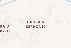 Obora u Cerhonic v obci Cerhonice - mapa části obce