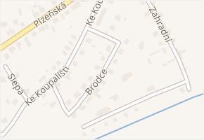 Brodce v obci Cerhovice - mapa ulice