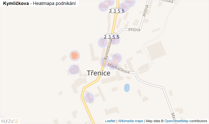 Mapa Kymličkova - Firmy v ulici.