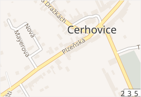Plzeňská v obci Cerhovice - mapa ulice