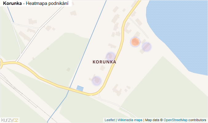 Mapa Korunka - Firmy v části obce.