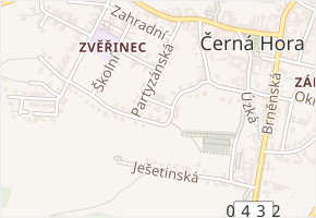 Na Loučkách v obci Černá Hora - mapa ulice