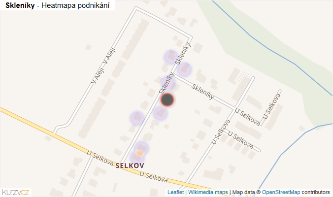 Mapa Skleníky - Firmy v ulici.