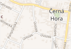 Úvozek v obci Černá Hora - mapa ulice